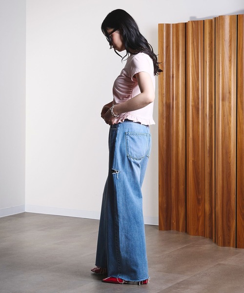 ROSE BUD(ローズバッド)の「FRILL HEM TOP(Tシャツ/カットソー・レディース・ライトグレー/ブラック/ピンク・ONE SIZE)」の18枚目の写真