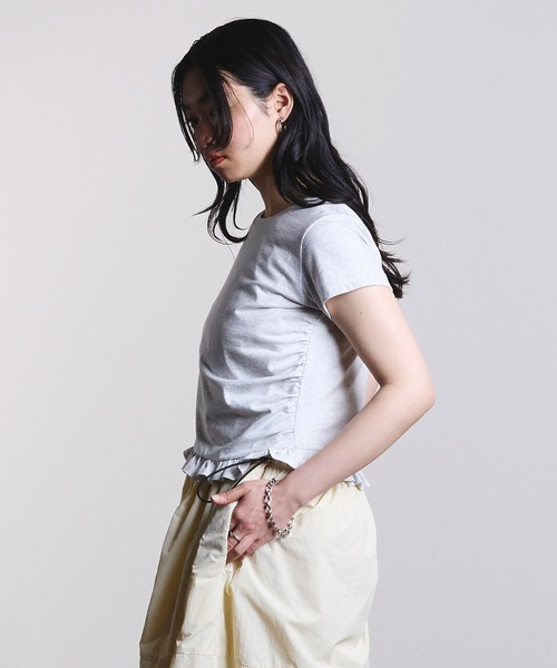 ROSE BUD(ローズバッド)の「FRILL HEM TOP(Tシャツ/カットソー・レディース・ライトグレー/ブラック/ピンク・ONE SIZE)」の21枚目の写真