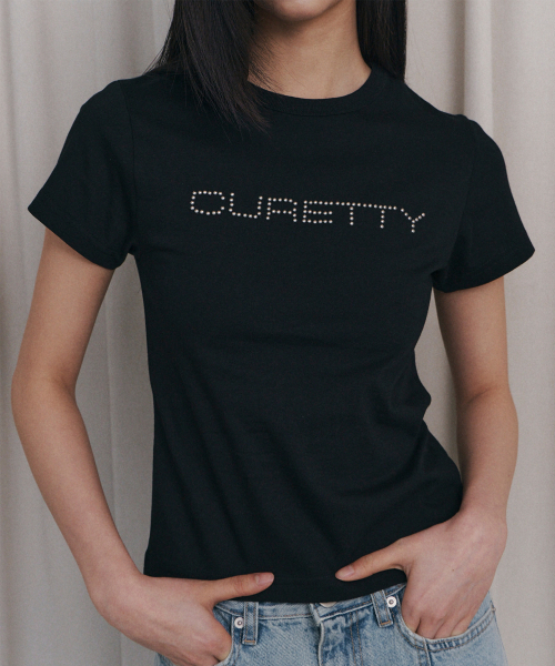 CURETTY(キュリティ)の「C LOGO CONVEX T-SHIRT_BLACK(Tシャツ/カットソー・レディース・ブラック・MEDIUM/SMALL)」の1枚目の写真