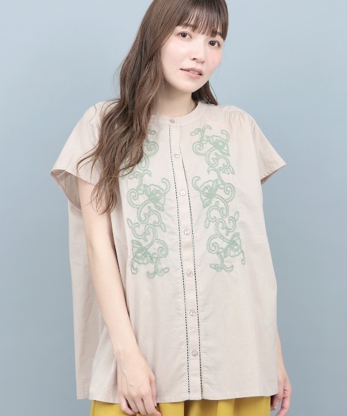 チチカカ(チチカカ)の「コード刺繍ブラウス(シャツ/ブラウス・レディース・ホワイト/ブラック/ベージュ・FREE)」の3枚目の写真