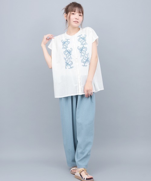 チチカカ(チチカカ)の「コード刺繍ブラウス(シャツ/ブラウス・レディース・ホワイト/ブラック/ベージュ・FREE)」の4枚目の写真
