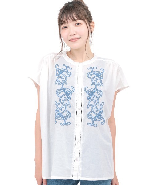 チチカカ(チチカカ)の「コード刺繍ブラウス(シャツ/ブラウス・レディース・ホワイト/ブラック/ベージュ・FREE)」の7枚目の写真
