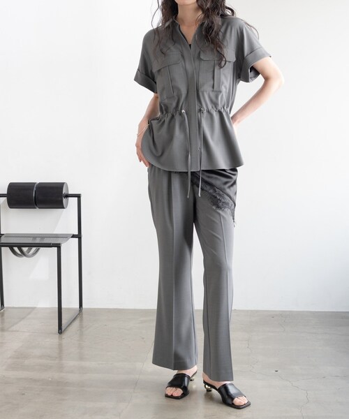 GALLEST(ギャレスト)の「Comfy SET UP|サファリシャツ【セットアップ対応/通勤/カセット服/接触冷感/UVカット】(シャツ/ブラウス・レディース・キャメル/オリーブ/ブラック/グレー系その他6・38/34)」の5枚目の写真