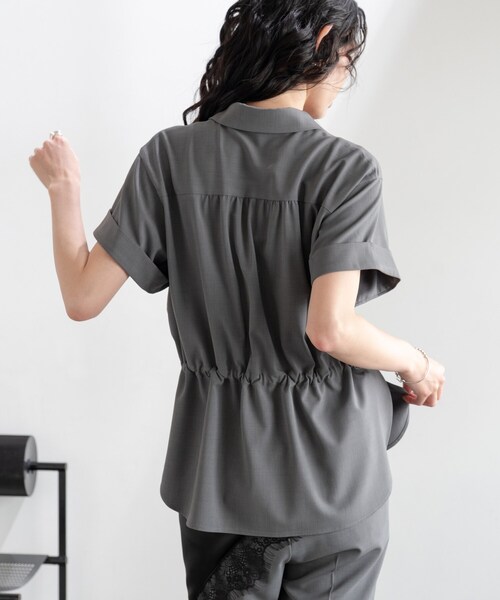 GALLEST(ギャレスト)の「Comfy SET UP|サファリシャツ【セットアップ対応/通勤/カセット服/接触冷感/UVカット】(シャツ/ブラウス・レディース・キャメル/オリーブ/ブラック/グレー系その他6・38/34)」の8枚目の写真