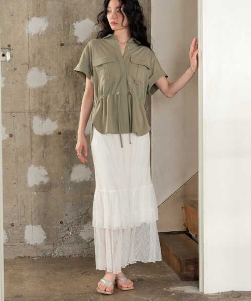 GALLEST(ギャレスト)の「Comfy SET UP|サファリシャツ【セットアップ対応/通勤/カセット服/接触冷感/UVカット】(シャツ/ブラウス・レディース・キャメル/オリーブ/ブラック/グレー系その他6・38/34)」の12枚目の写真