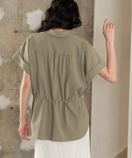GALLEST(ギャレスト)の「Comfy SET UP|サファリシャツ【セットアップ対応/通勤/カセット服/接触冷感/UVカット】(シャツ/ブラウス・レディース・キャメル/オリーブ/ブラック/グレー系その他6・38/34)」の15枚目の写真