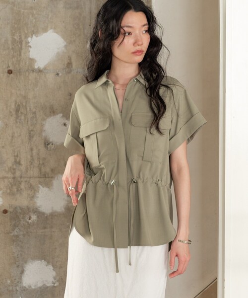 GALLEST(ギャレスト)の「Comfy SET UP|サファリシャツ【セットアップ対応/通勤/カセット服/接触冷感/UVカット】(シャツ/ブラウス・レディース・キャメル/オリーブ/ブラック/グレー系その他6・38/34)」の17枚目の写真