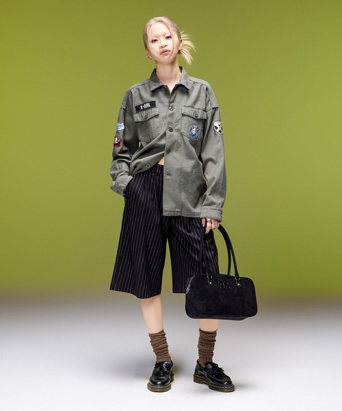 X-girl(エックスガール)の「TONAL XG EMBLEM LANDSCAPE HANDBAG(ハンドバッグ・レディース・ブラック/ピンク・ONE SIZE)」の15枚目の写真