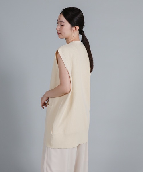 select MOCA Et(セレクトモカエト)の「【Et】Oversized Lib Long vest(ベスト・レディース・アイボリー/ブラウン/ブラック・FREE)」の17枚目の写真