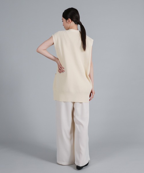 select MOCA Et(セレクトモカエト)の「【Et】Oversized Lib Long vest(ベスト・レディース・アイボリー/ブラウン/ブラック・FREE)」の13枚目の写真