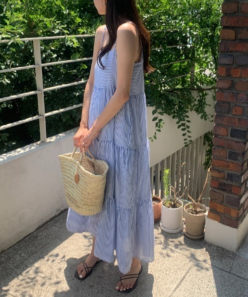 FAVORITO(ファヴォリート)の「デザインティアードキャミワンピース(ワンピース・レディース・ブルー・F)」の14枚目の写真