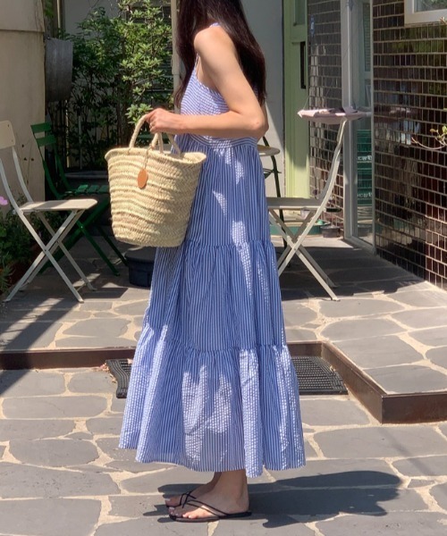 FAVORITO(ファヴォリート)の「デザインティアードキャミワンピース(ワンピース・レディース・ブルー・F)」の15枚目の写真