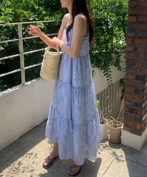 FAVORITO(ファヴォリート)の「デザインティアードキャミワンピース(ワンピース・レディース・ブルー・F)」の17枚目の写真