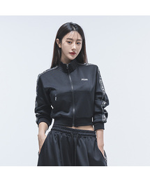 PHYSICAL GARMENTS（フィジカルガーメンツ）の「P5028 ウーマンレタリングラインジャージハーフジップ[ブラック]（ナイロンジャケット）」