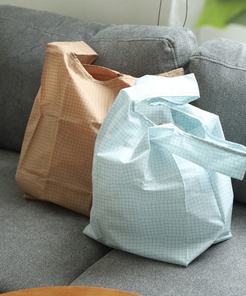 392PLUSM ECO BAG_S チェック エコバッグ（エコバッグ/サブバッグ