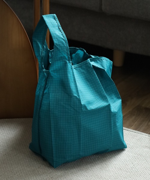 392 plusm(サンキューニプリュスエム)の「392PLUSM ECO BAG_S チェック エコバッグ(エコバッグ/サブバッグ・メンズ・グリーン/イエロー/オフホワイト/ベージュ・ONE)」の3枚目の写真