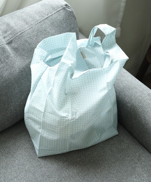 392 plusm(サンキューニプリュスエム)の「392PLUSM ECO BAG_S チェック エコバッグ(エコバッグ/サブバッグ・メンズ・グリーン/イエロー/オフホワイト/ベージュ・ONE)」の5枚目の写真