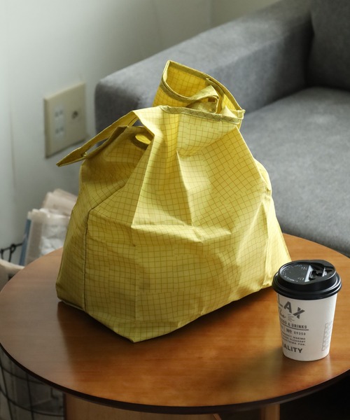 392 plusm(サンキューニプリュスエム)の「392PLUSM ECO BAG_S チェック エコバッグ(エコバッグ/サブバッグ・メンズ・グリーン/イエロー/オフホワイト/ベージュ・ONE)」の11枚目の写真