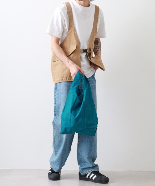 392 plusm(サンキューニプリュスエム)の「392PLUSM ECO BAG_S チェック エコバッグ(エコバッグ/サブバッグ・メンズ・グリーン/イエロー/オフホワイト/ベージュ・ONE)」の15枚目の写真