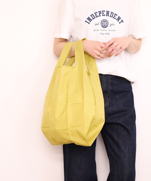 392 plusm(サンキューニプリュスエム)の「392PLUSM ECO BAG_S チェック エコバッグ(エコバッグ/サブバッグ・メンズ・グリーン/イエロー/オフホワイト/ベージュ・ONE)」の17枚目の写真