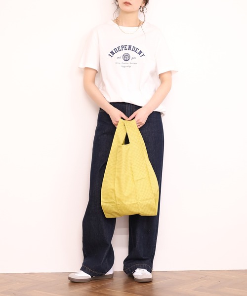 392 plusm(サンキューニプリュスエム)の「392PLUSM ECO BAG_S チェック エコバッグ(エコバッグ/サブバッグ・メンズ・グリーン/イエロー/オフホワイト/ベージュ・ONE)」の18枚目の写真