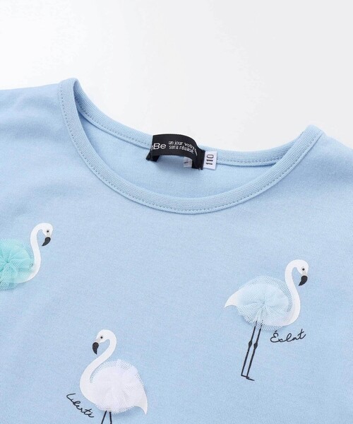 BeBe（ベベ）の「フラミンゴモチーフスカラップ袖Tシャツ(80~150cm)（Tシャツ/カットソー・キッズ・ブルー/ホワイト・130cm/120cm/140cm/150cm/110cm）」の13枚目の写真