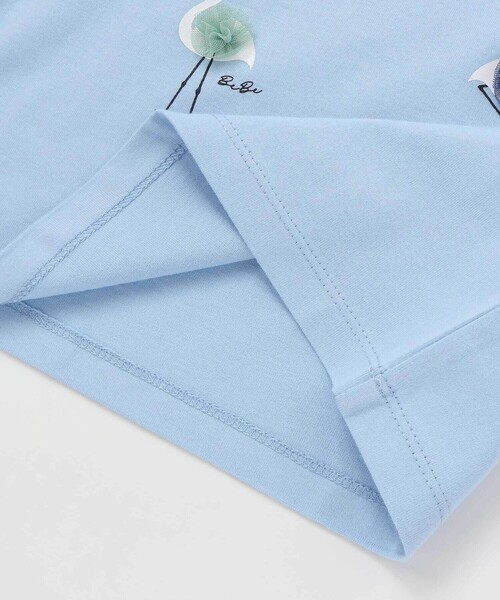 BeBe（ベベ）の「フラミンゴモチーフスカラップ袖Tシャツ(80~150cm)（Tシャツ/カットソー・キッズ・ブルー/ホワイト・130cm/120cm/140cm/150cm/110cm）」の16枚目の写真