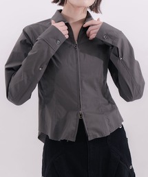 fitted zip up shirt