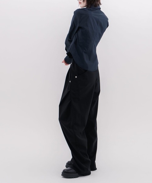 CONZ（コンズ）の「fitted zip up shirt（シャツ/ブラウス・レディース・ネイビー/ダークグレー・2/1）」の6枚目の写真
