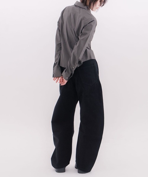 CONZ（コンズ）の「fitted zip up shirt（シャツ/ブラウス・レディース・ネイビー/ダークグレー・2/1）」の10枚目の写真