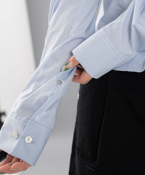 CONZ（コンズ）の「fitted zip up shirt（シャツ/ブラウス・レディース・ネイビー/ダークグレー・2/1）」の15枚目の写真