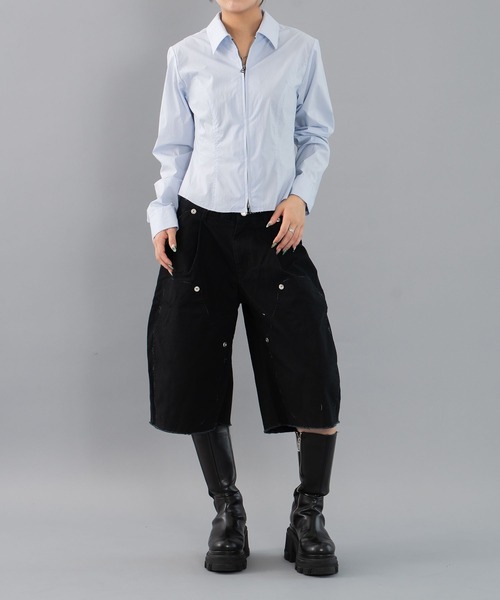 CONZ（コンズ）の「fitted zip up shirt（シャツ/ブラウス・レディース・ネイビー/ダークグレー・2/1）」の17枚目の写真