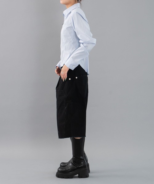 CONZ（コンズ）の「fitted zip up shirt（シャツ/ブラウス・レディース・ネイビー/ダークグレー・2/1）」の18枚目の写真