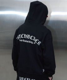 LOGO PRINTING HOOD ZIP UP (BLACK)