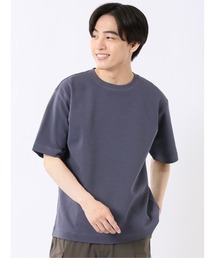 ストレッチ 接触冷感 抗菌防臭 UV シルケットポンチ 綿混 クルーネック 半袖 Tシャツ メンズ