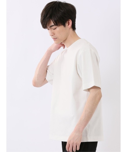 TAKA-Q(タカキュー)の「ストレッチ 接触冷感 抗菌防臭 UV シルケットポンチ 綿混 クルーネック 半袖 Tシャツ メンズ(Tシャツ/カットソー・メンズ・ブルー/ブラック/ホワイト/キャメル・X-LARGE/MEDIUM/LARGE)」の6枚目の写真