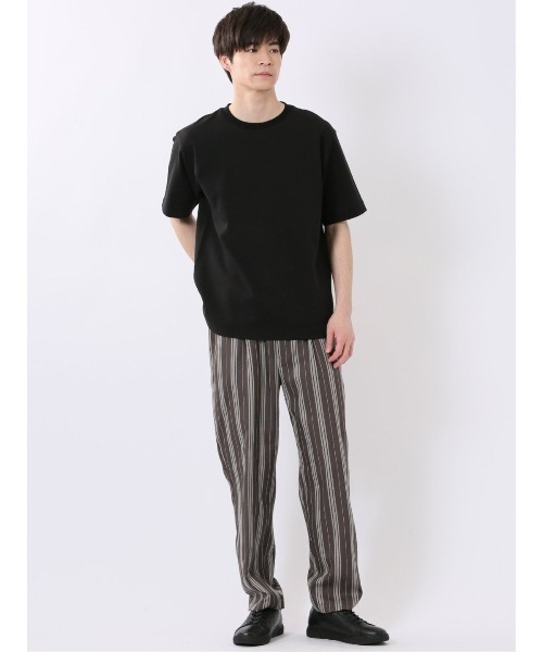 TAKA-Q(タカキュー)の「ストレッチ 接触冷感 抗菌防臭 UV シルケットポンチ 綿混 クルーネック 半袖 Tシャツ メンズ(Tシャツ/カットソー・メンズ・ブルー/ブラック/ホワイト/キャメル・X-LARGE/MEDIUM/LARGE)」の19枚目の写真