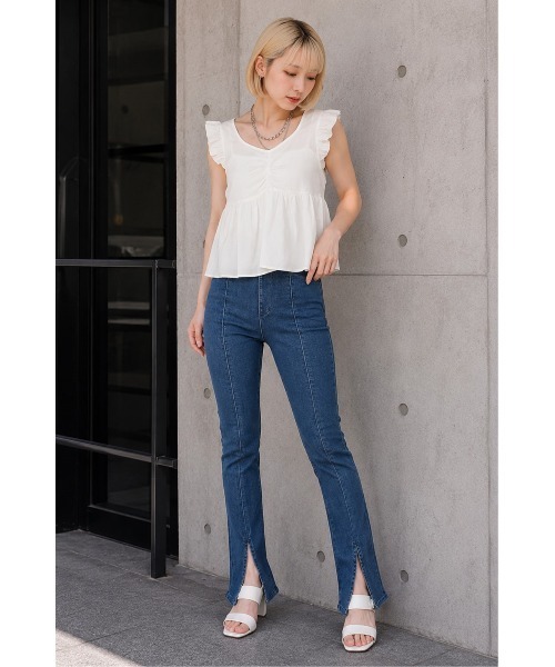 GORGE(ゴージ)の「スリットフレアパンツ(その他パンツ・レディース・ブルー/インディゴブルー・S)」の2枚目の写真