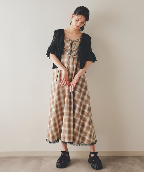 REDYAZEL（レディアゼル）の「ハーフスリーブレースフリルカーディガン（カーディガン/ボレロ・レディース・イエロー/ブルー/ホワイト/ブラック・FREE）」の11枚目の写真