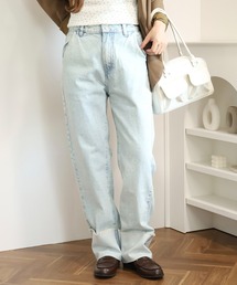 ロールアップフリンジデニムパンツ