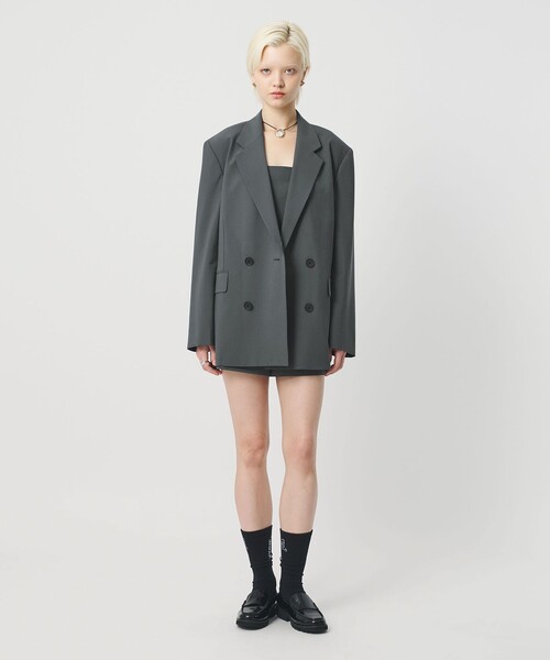 H　BEAUTY&YOUTH UNITED ARROWS（エイチビューティーアンドユースユナイテッドアローズ）の「＜H＞トロピカルクロス オールインワン ミニ（つなぎ/オールインワン・レディース・ネイビー/グレー系・S/M）」の4枚目の写真