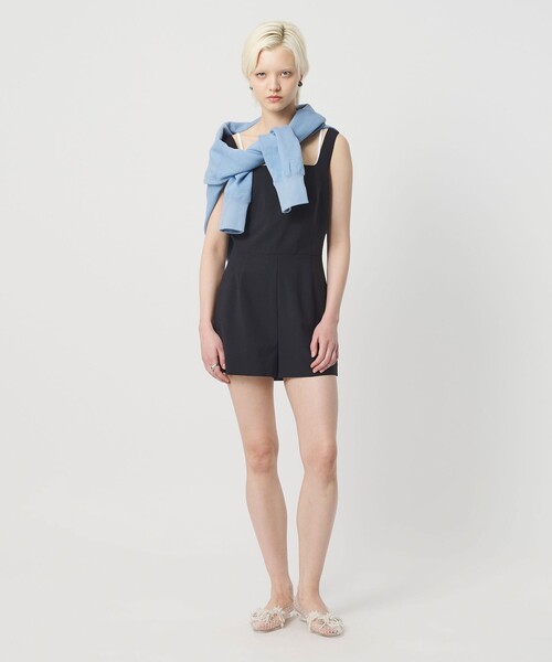 H　BEAUTY&YOUTH UNITED ARROWS（エイチビューティーアンドユースユナイテッドアローズ）の「＜H＞トロピカルクロス オールインワン ミニ（つなぎ/オールインワン・レディース・ネイビー/グレー系・S/M）」の5枚目の写真