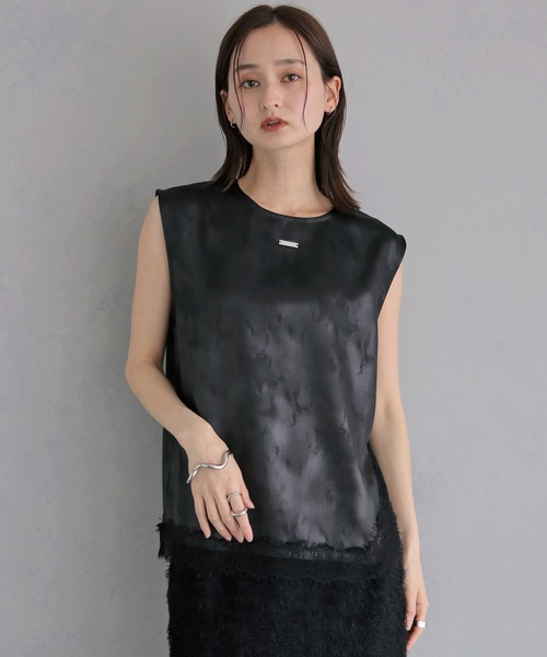 &g'aime(アンジェム)の「【&g'aime 】サテン×レースブラウス Satin×Lace Blouse(シャツ/ブラウス・レディース・ホワイト/チャコールグレー/ブラック・FREE)」の15枚目の写真