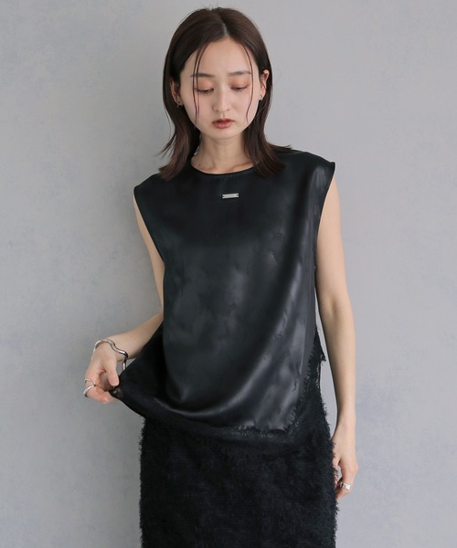 &g'aime(アンジェム)の「【&g'aime 】サテン×レースブラウス Satin×Lace Blouse(シャツ/ブラウス・レディース・ホワイト/チャコールグレー/ブラック・FREE)」の16枚目の写真
