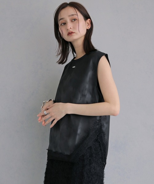 &g'aime(アンジェム)の「【&g'aime 】サテン×レースブラウス Satin×Lace Blouse(シャツ/ブラウス・レディース・ホワイト/チャコールグレー/ブラック・FREE)」の18枚目の写真