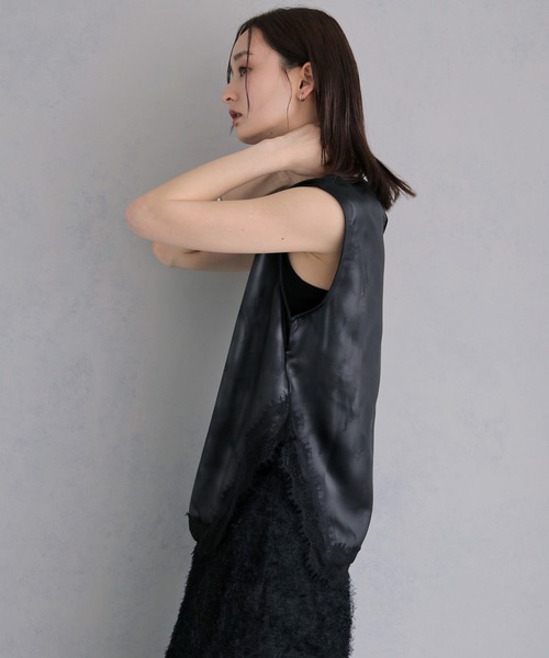 &g'aime(アンジェム)の「【&g'aime 】サテン×レースブラウス Satin×Lace Blouse(シャツ/ブラウス・レディース・ホワイト/チャコールグレー/ブラック・FREE)」の19枚目の写真