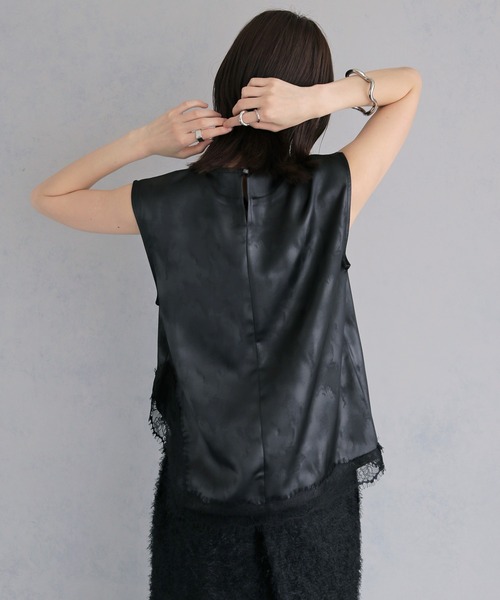 &g'aime(アンジェム)の「【&g'aime 】サテン×レースブラウス Satin×Lace Blouse(シャツ/ブラウス・レディース・ホワイト/チャコールグレー/ブラック・FREE)」の20枚目の写真