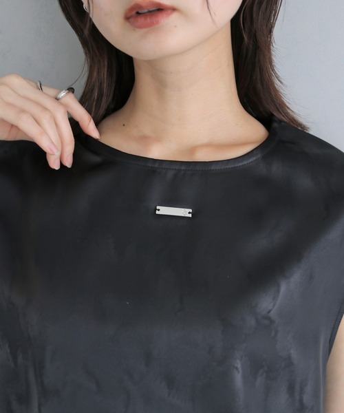 &g'aime(アンジェム)の「【&g'aime 】サテン×レースブラウス Satin×Lace Blouse(シャツ/ブラウス・レディース・ホワイト/チャコールグレー/ブラック・FREE)」の22枚目の写真