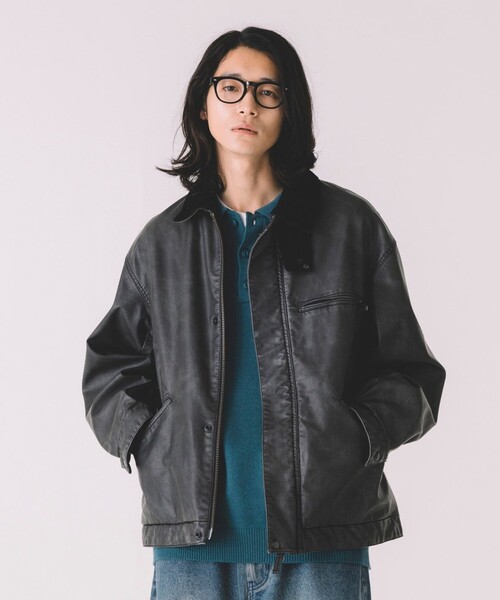FREAK'S STORE 牛革 レザーブルゾン ブラック L ブランド古着】レザーブルゾン（ブルゾン）｜FREAK'S STORE