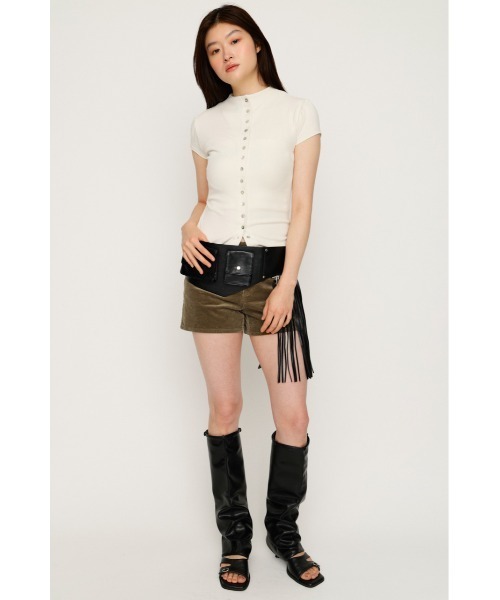 SLY(スライ)の「MICRO MINI S/PT マイクロミニショートパンツ 夏服 秋服(スラックス・レディース・カーキ/ダークブルー・1/0)」の12枚目の写真